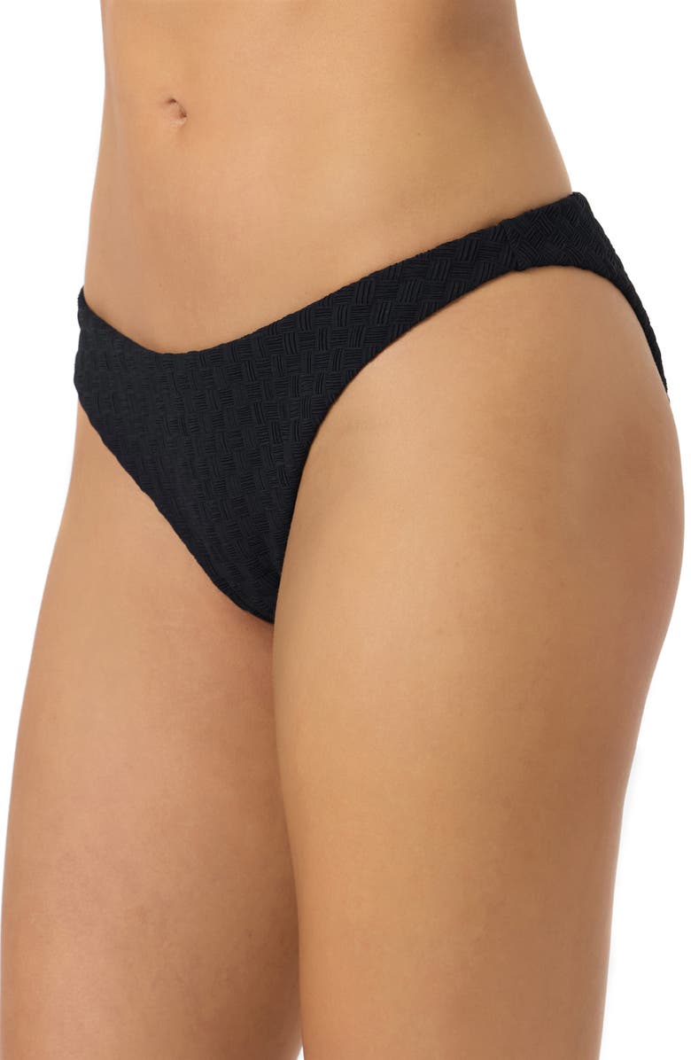 O'Neill Willow Weave Flamenco Bikini Bottoms, Alternate, color, Black