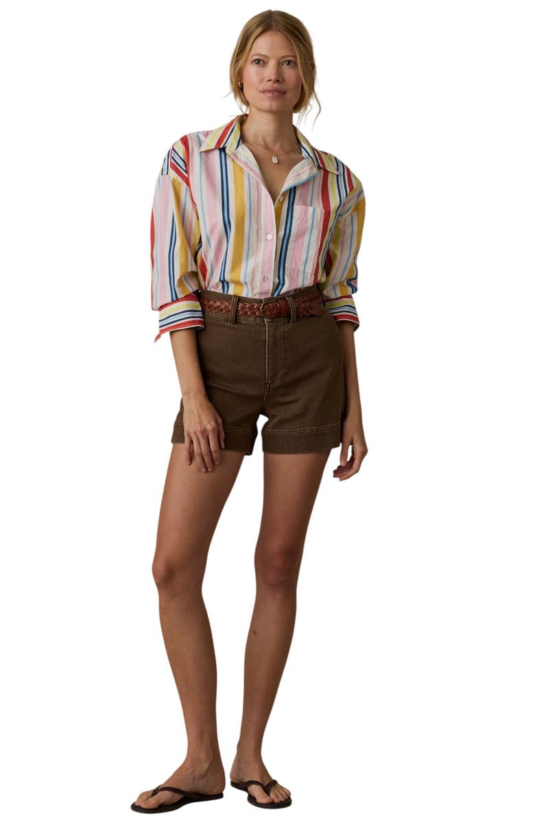 Faherty Coastal Relaxed Cotton Poplin Button-Up Shirt, Alternate, color, Sunset Parade