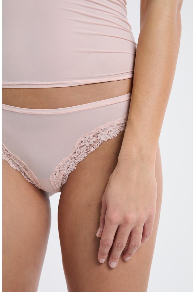 Pure Soft Lace Trim Tanga Thong, Alternate, color, POWDER PINK