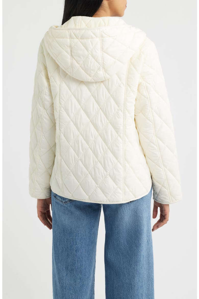 Diamond Quilted Hooded Liner Jacket, Alternate, color, VANILLA ICE