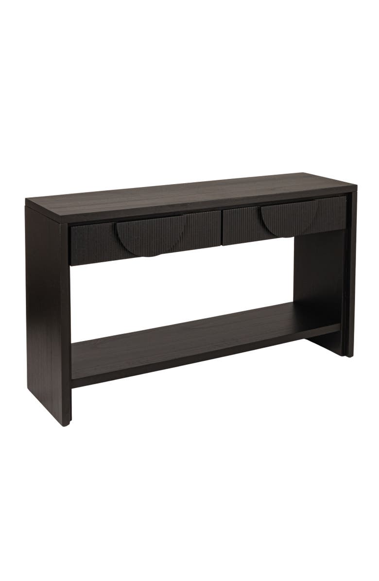 Storied Home Modern Black Console Table with Storage Drawers, Main, color, Black