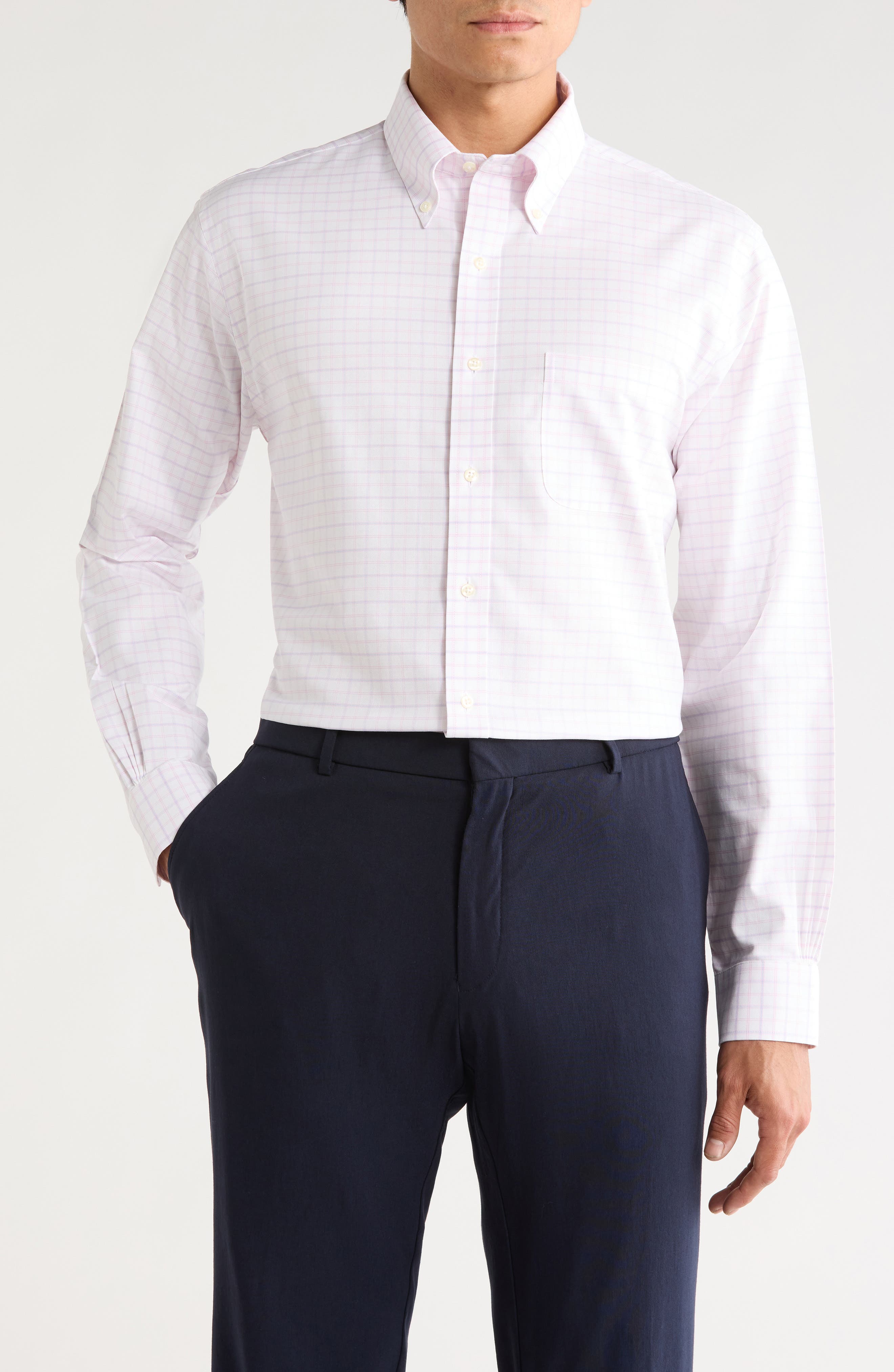 Regular Fit Non-Iron Stretch Cotton Oxford Dress Shirt