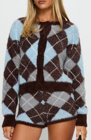 Princess Polly Kenlea Argyle Cardigan