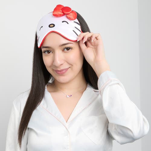 Hello Kitty Sleep Mask Official License, Satin Eye Mask For Sleeping With 3d Bow, Sanrio Gifts In White