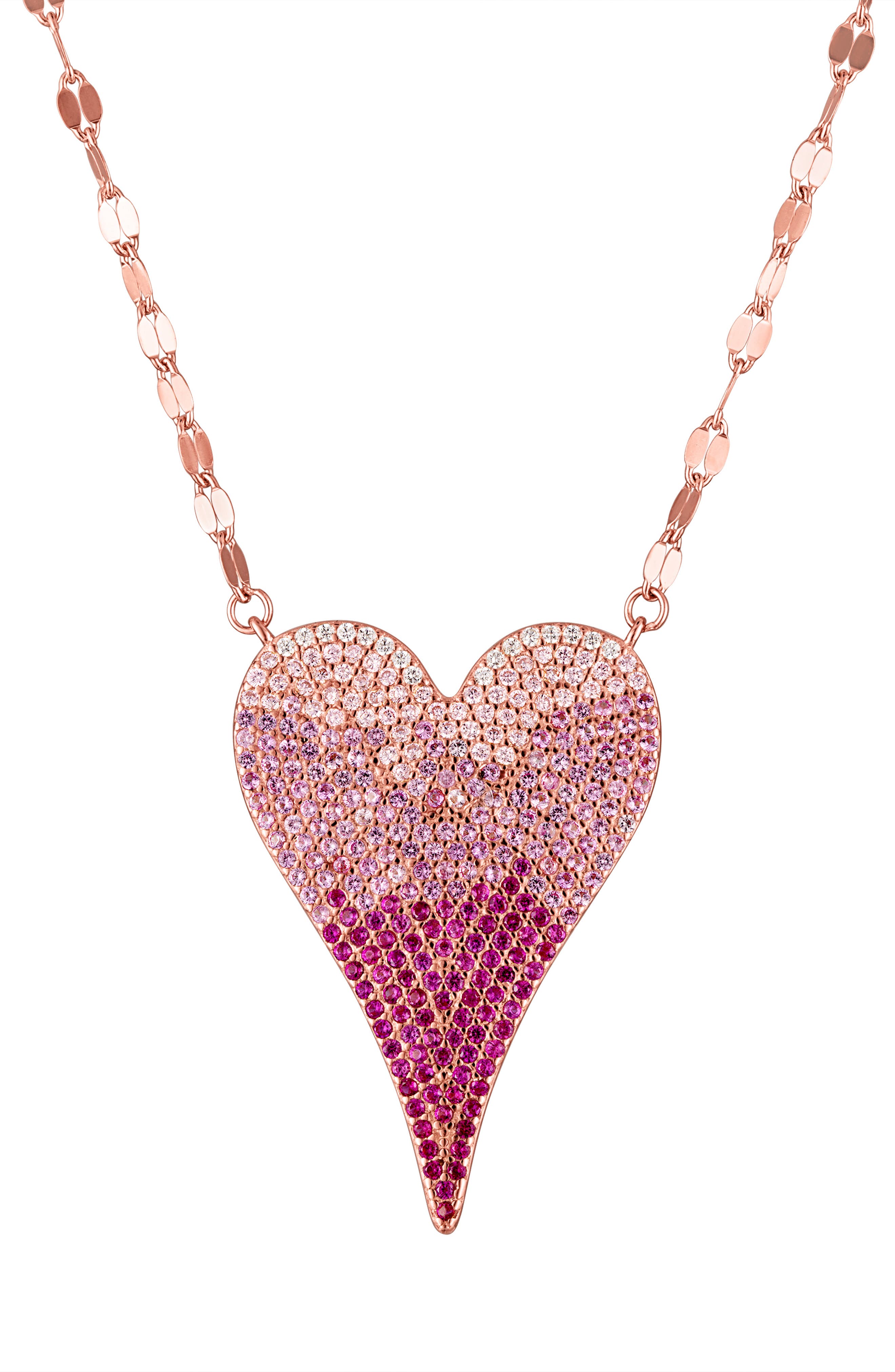 FZN Sterling Silver & Lab-Grown Ruby Heart Pendant Necklace