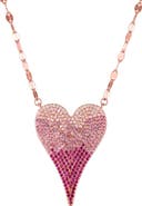 FZN Sterling Silver & Lab-Grown Ruby Heart Pendant Necklace