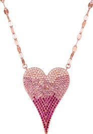FZN Sterling Silver & Lab-Grown Ruby Heart Pendant Necklace