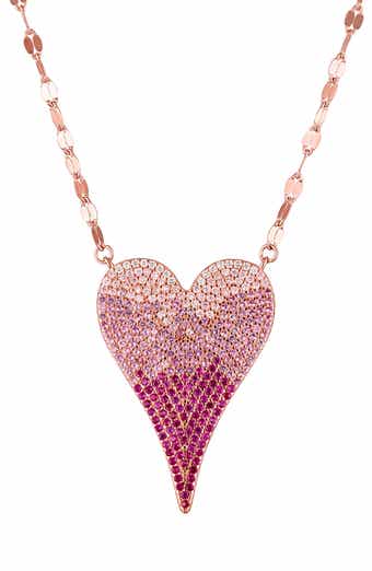 FZN Sterling Silver & Lab-Grown Ruby Heart Pendant Necklace