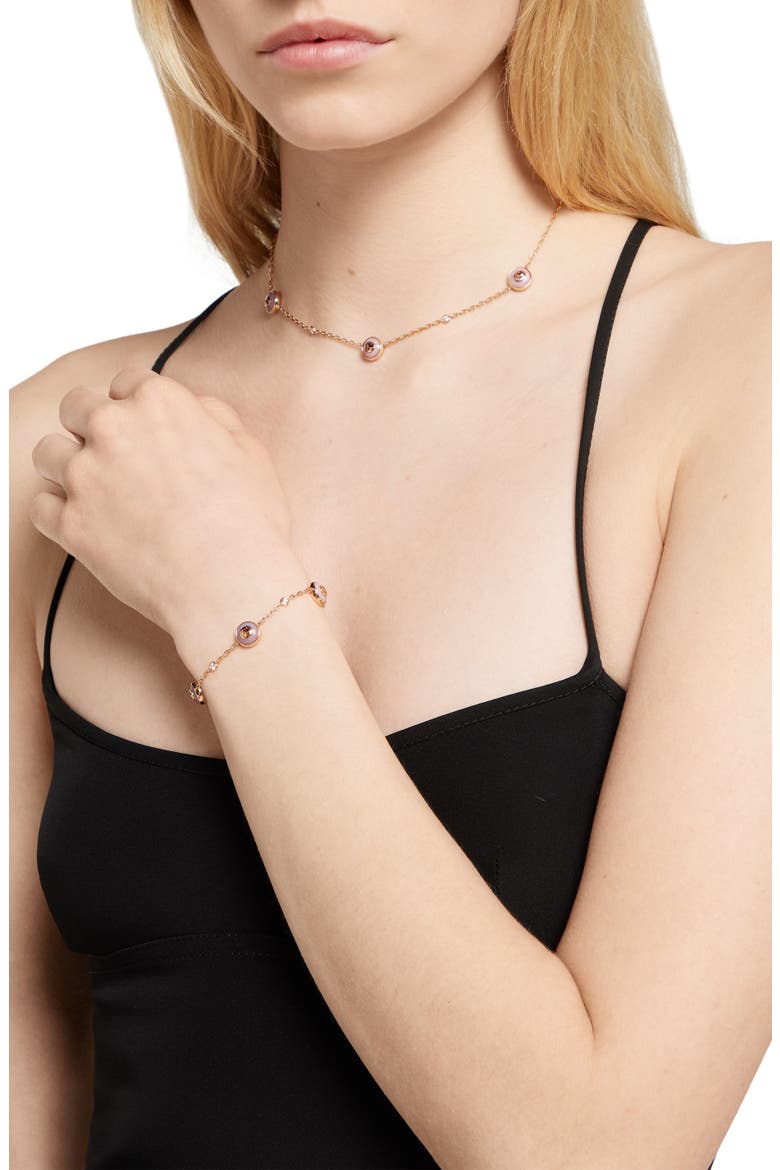 Interlocking G Diamond Station Bracelet, Alternate, color, PINK/ ROSE GOLD