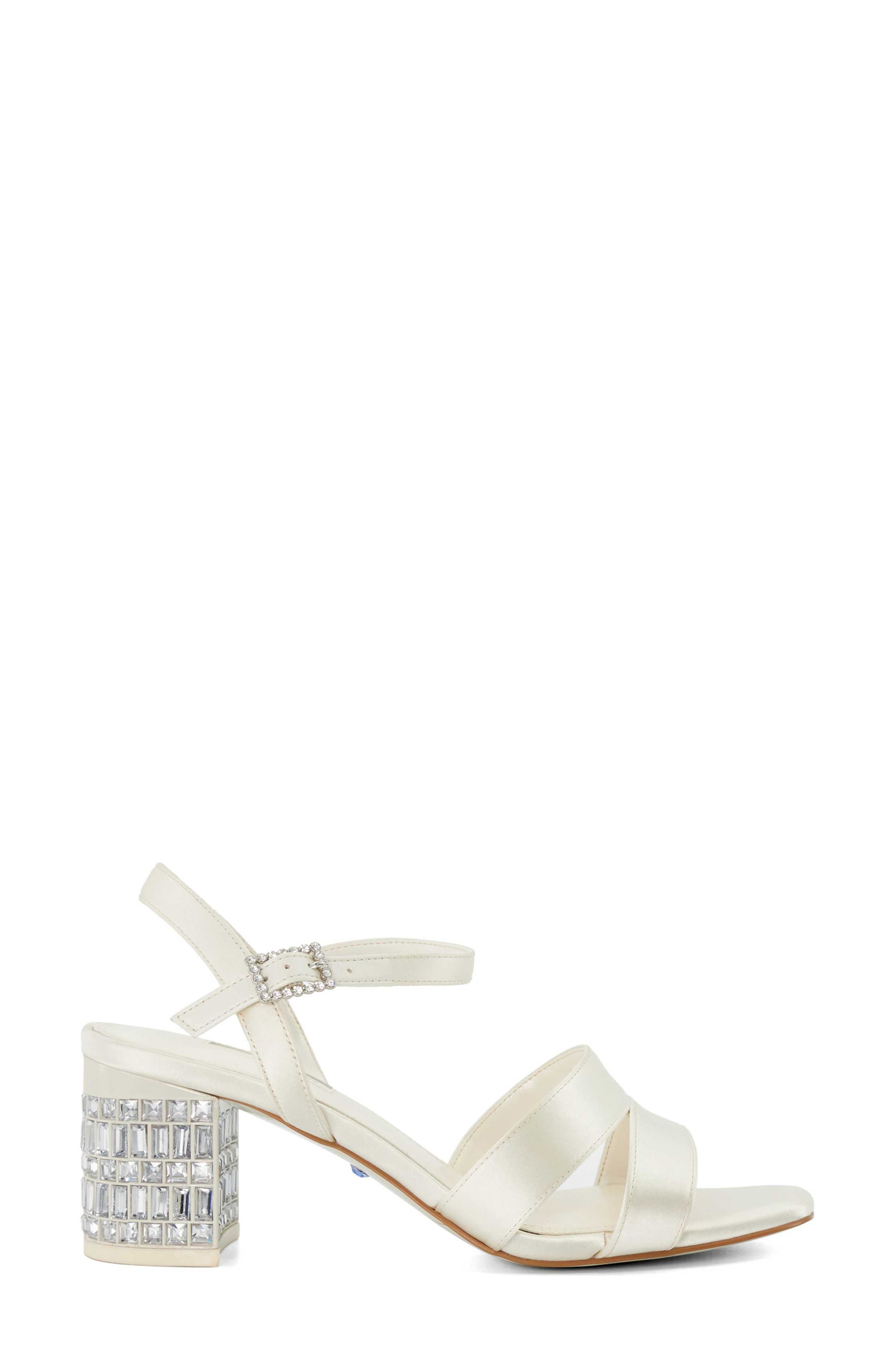 Dune London Matrimonie Sandal, Alternate, color, Ivory-Synthetic