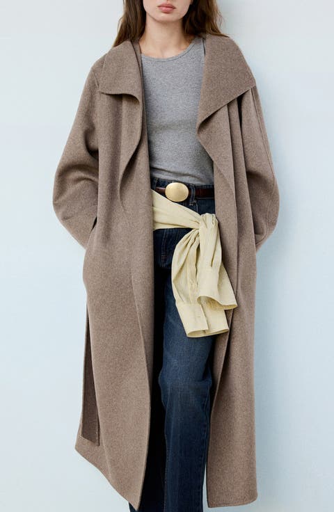 Handmade Belted Wool Blend Coat