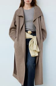 MANGO Handmade Belted Wool Blend Coat