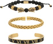 EYE CANDY LOS ANGELES Men's Set of 3 Mickey Beaded Bracelets