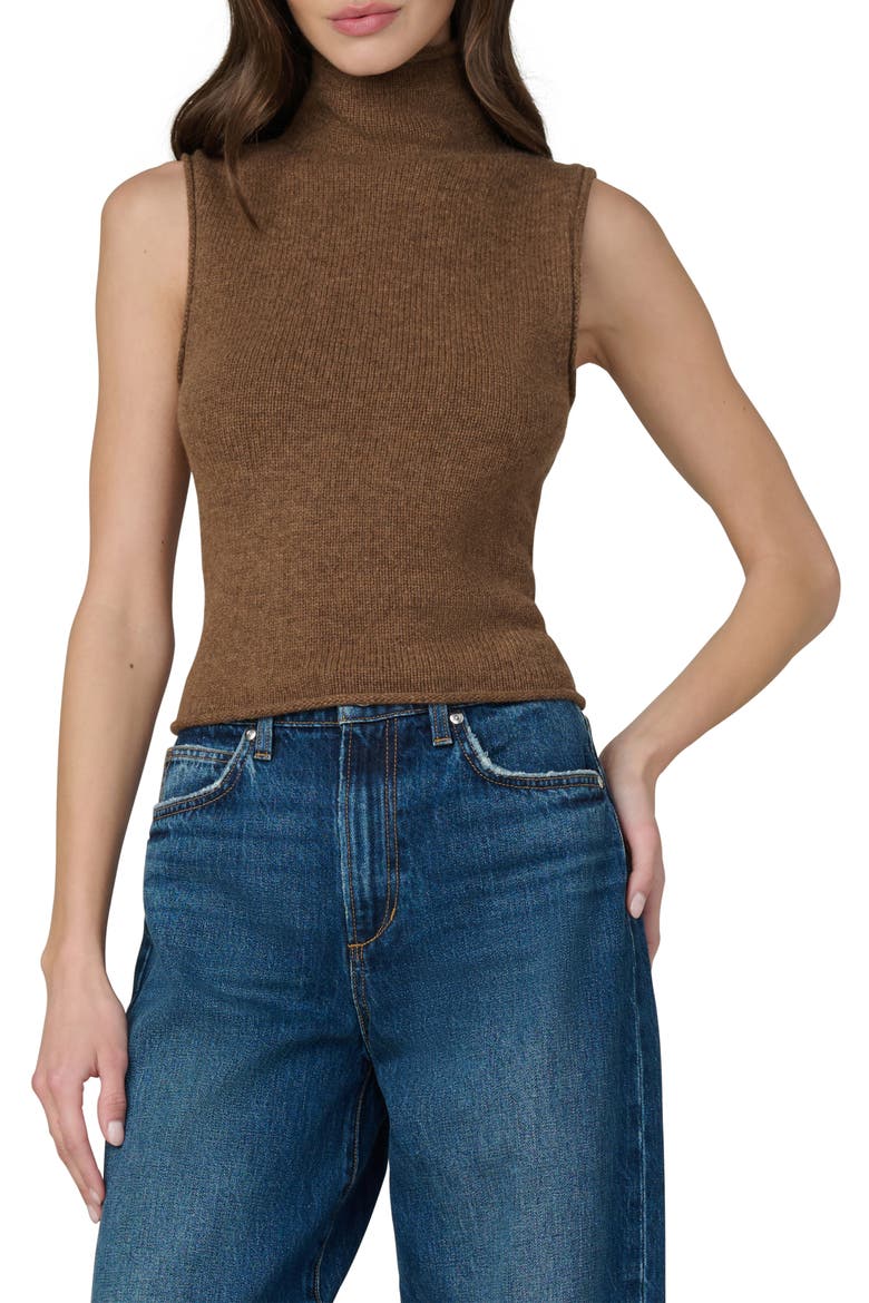 Stevie Sleeveless Wool & Yak Hair Sweater, Main, color, CINNAMON