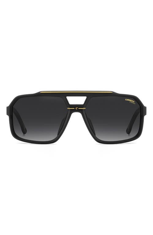 Carrera Eyewear C Sport 61mm Gradient Square Sunglasses In Matte Black Gold/dark Grey Sf