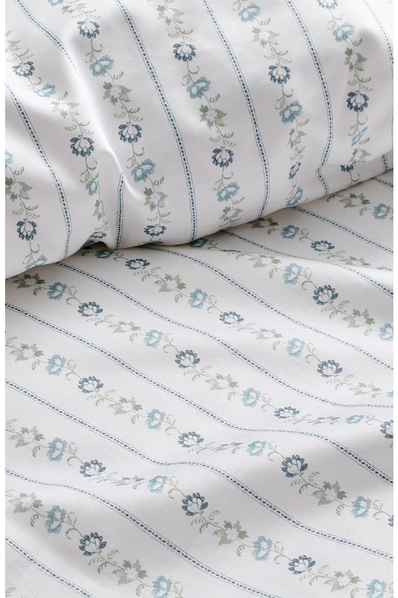 Rosamund Botanical Luxury Cotton Sateen Duvet Cover Sets, Alternate, color, Blue