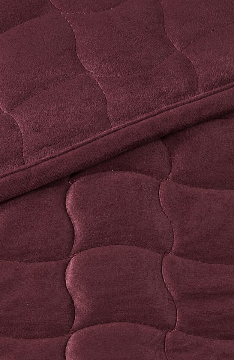 Woven & Weft Velvet Box Stitch Quilt Set, Alternate, color, Merlot