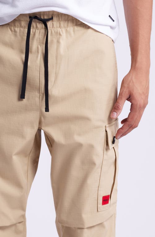 Hugo Boss Regular-fit Cargo Trousers In Ripstop Cotton