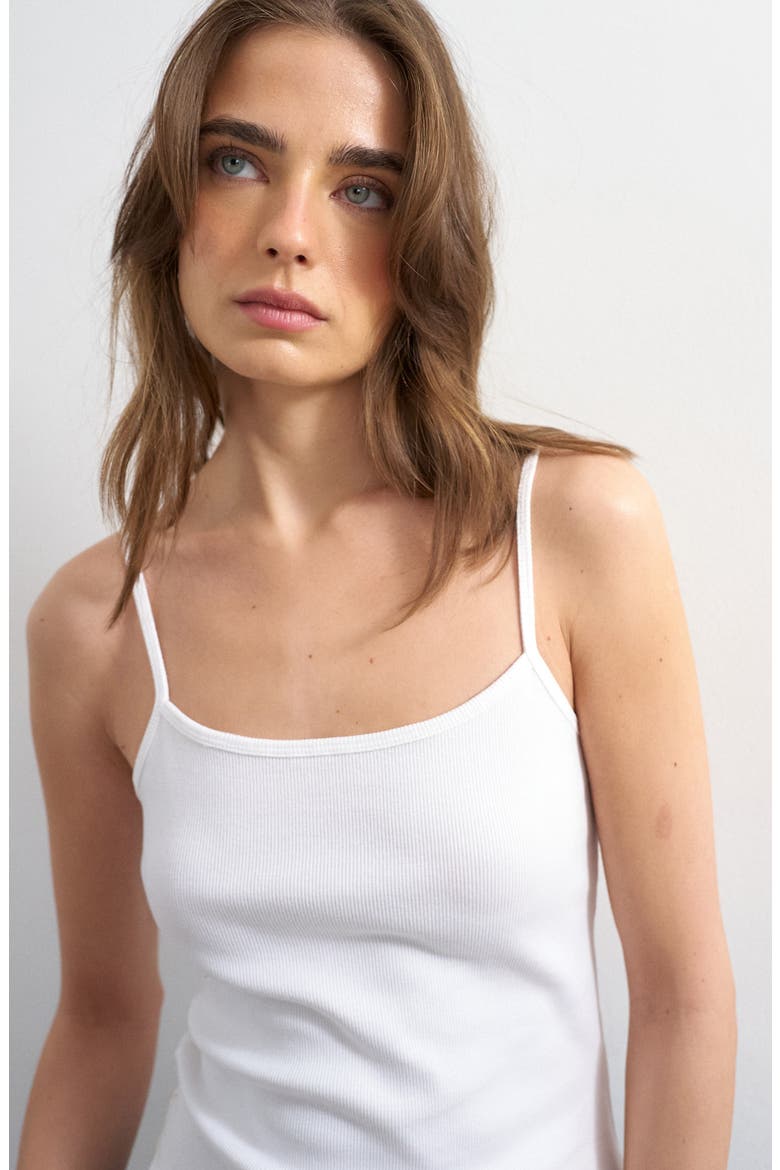Rib Micro Curve Hem Tank, Alternate, color, WHITE