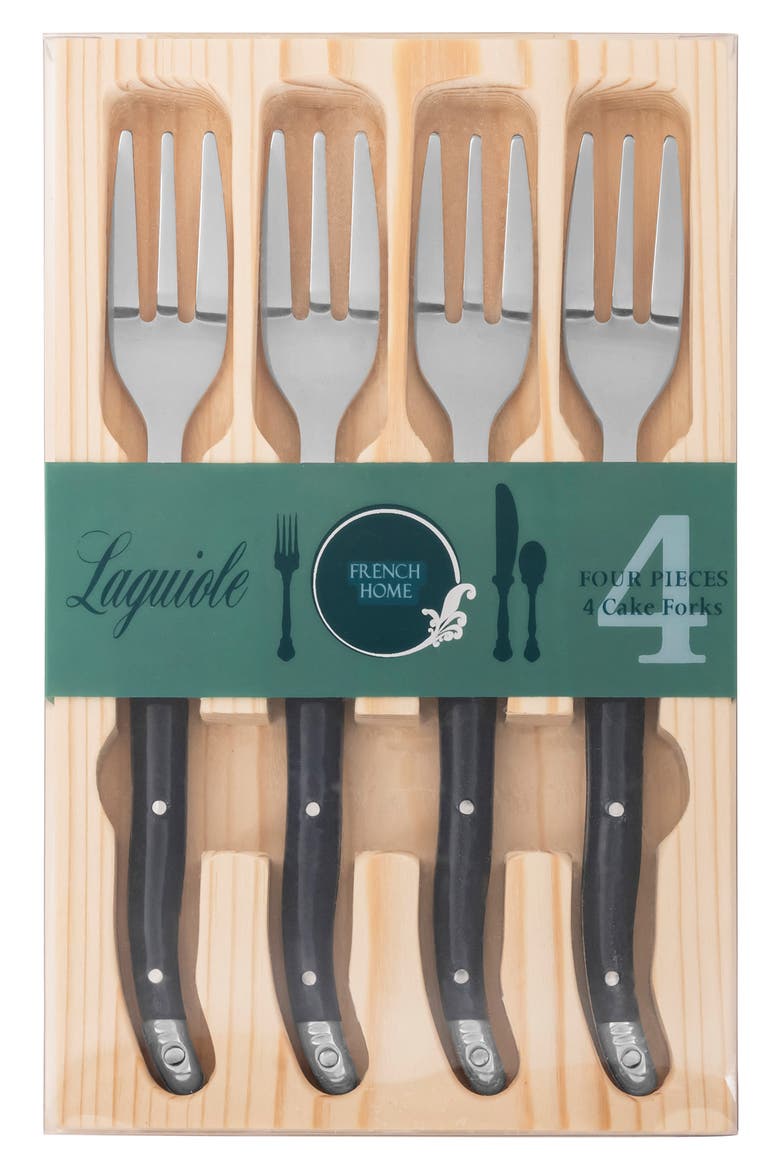 Laguiole 4-Pack Cake Forks, Main, color, NAVY