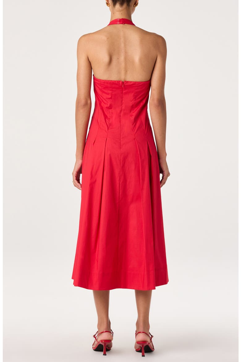 Janae Halter Midi Dress, Alternate, color, RED