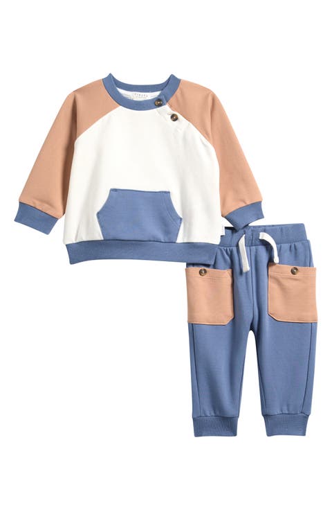 Colorblock Sweatshirt & Joggers Set