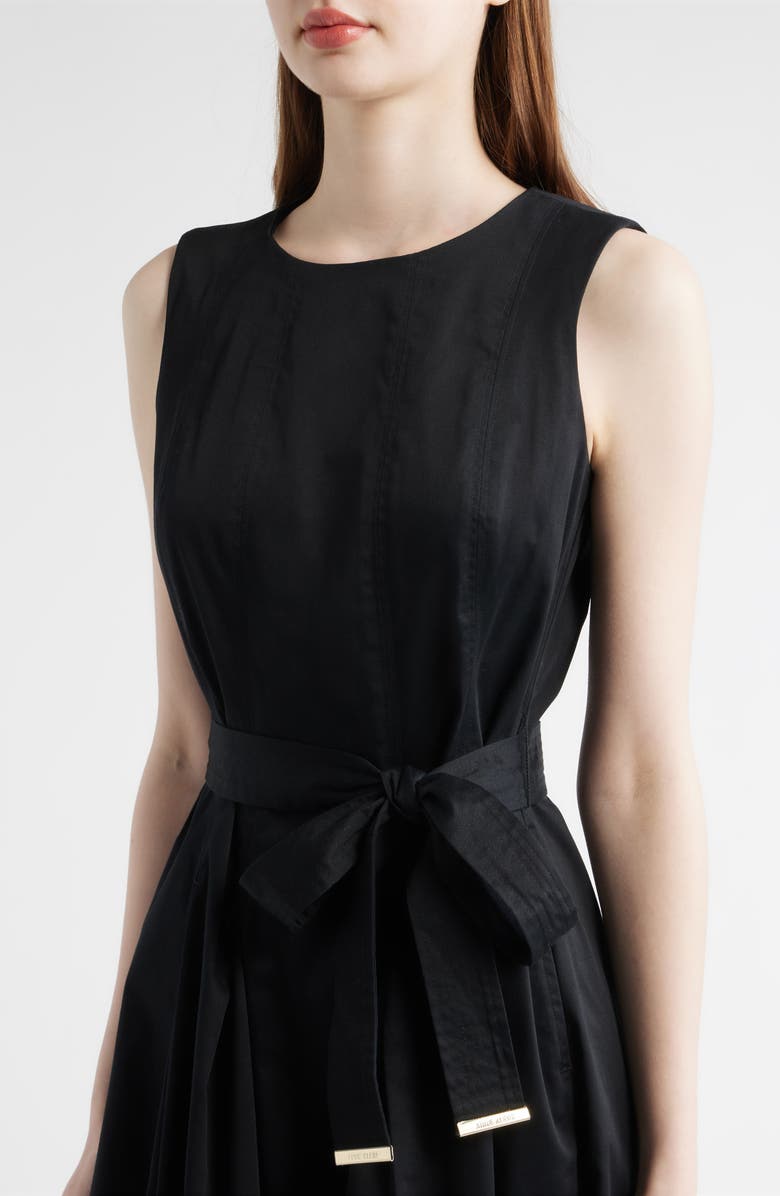 Anne Klein Sleeveless Stretch Cotton Midi Dress, Alternate, color, Anne Black