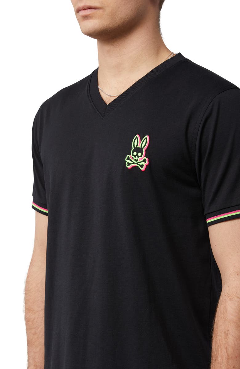 Psycho Bunny Logo V-Neck T-Shirt, Alternate, color,