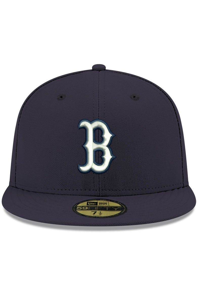 Men's New Era Navy Boston Red Sox White Logo 59FIFTY Fitted Hat, Alternate, color, NAVY