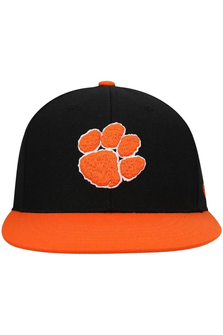 Men's Top of the World Black/Orange Clemson Tigers Team Color Two-Tone Fitted Hat, Alternate, color, Black