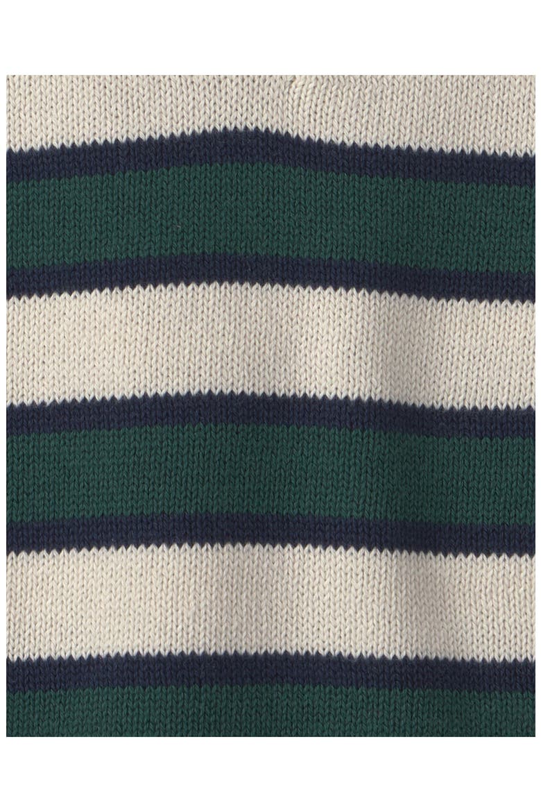Kids' Stripe Organic Cotton Polo Sweater, Alternate, color, LP GREEN NAVY STRIPE