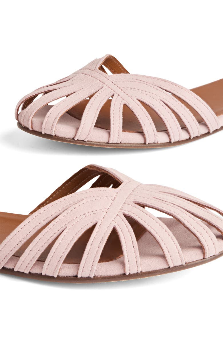 LK Bennett Aubrey Plaited Ankle Strap Flat, Alternate, color, Pink