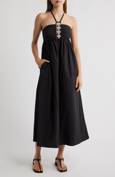 Palazzo Halter Midi Dress