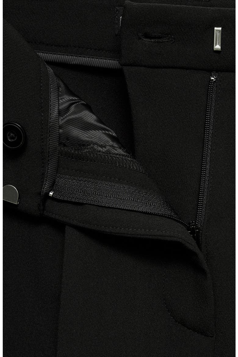 Pleat Front Stretch Straight Leg Pants, Alternate, color, BLACK