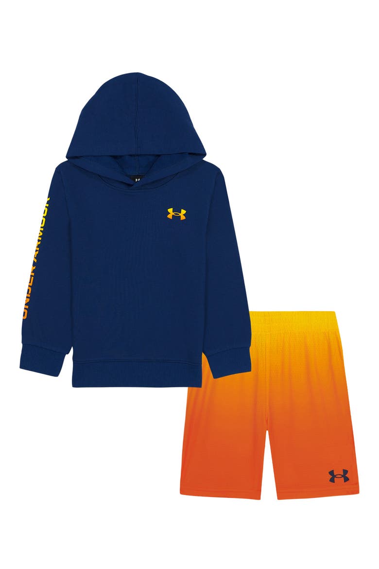 Kids' Rival Fade Hoodie & Shorts Set, Main, color, BLACKOUT NAVY