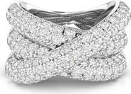 Everlee Pavé Cross Over Lab Diamond Ring in 14K