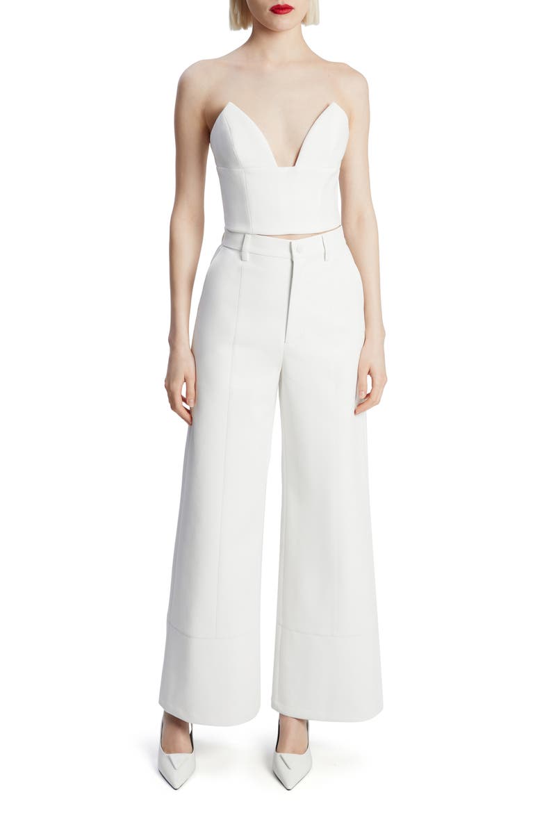 Marlowe Faux Leather Wide Leg Pants, Alternate, color, ORCHID WHITE