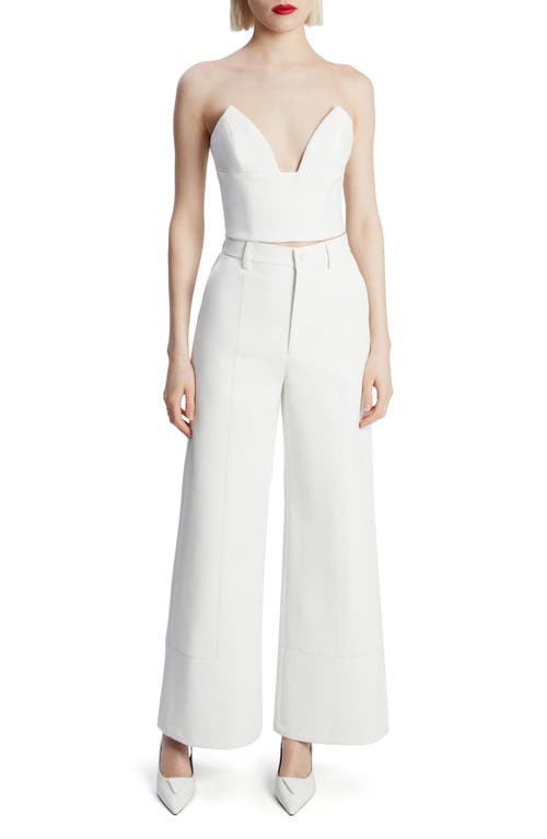 Bardot Marlowe Faux Leather Wide Leg Pants In Orchid White