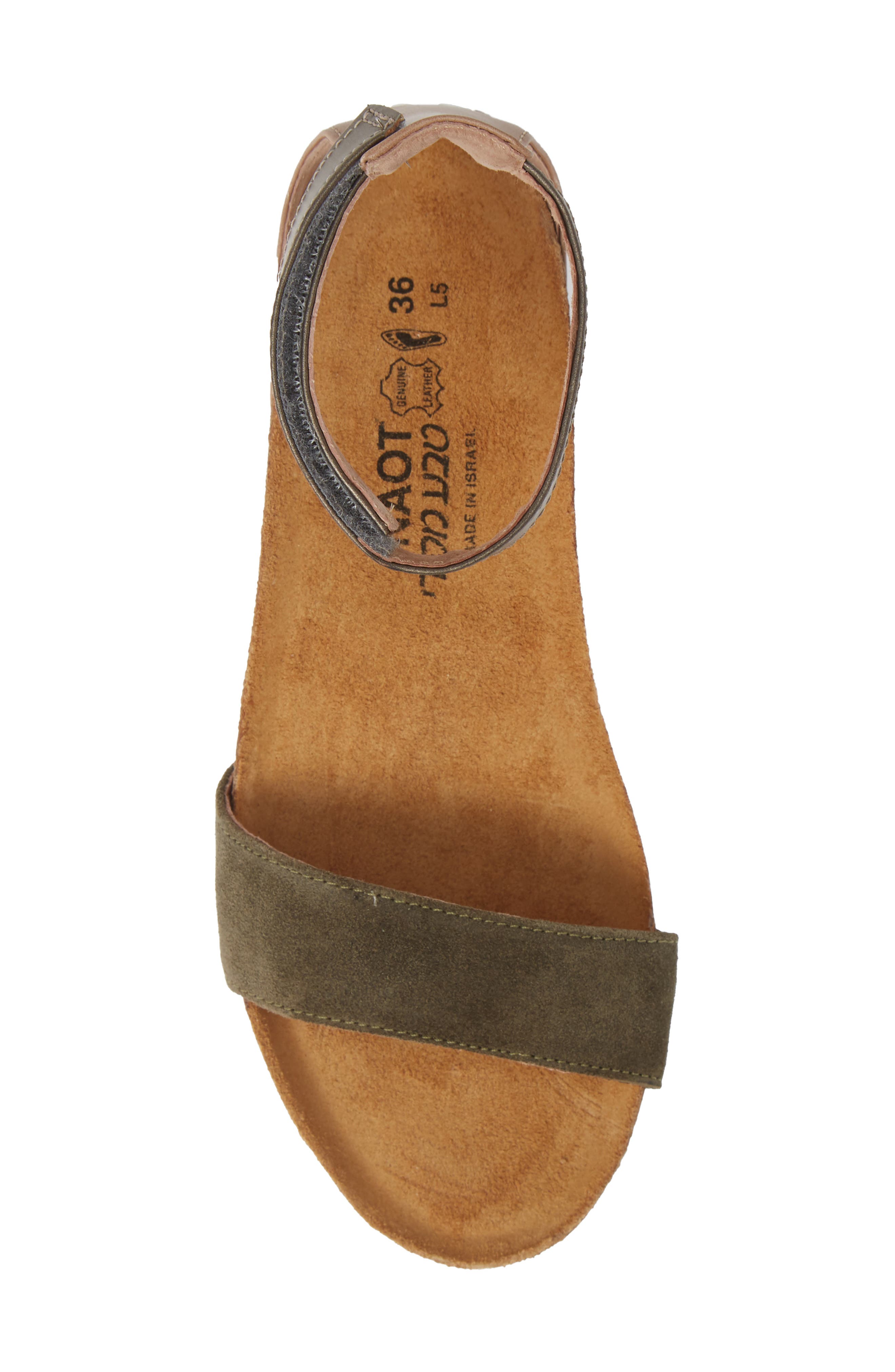 'Pixie' Sandal, Alternate, color, OLIVE SUEDE/ PEWTER LEATHER