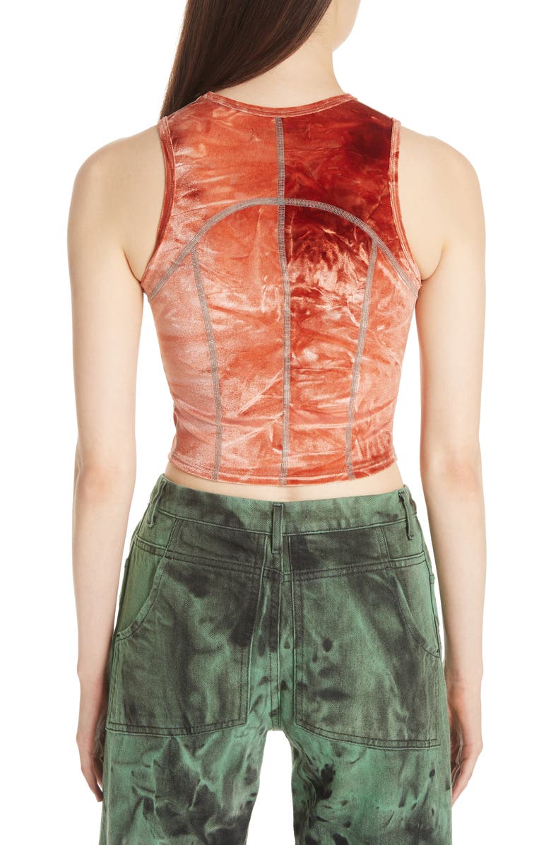 Eckhaus Latta Shiny Velour Fitted Tank, Alternate, color, 