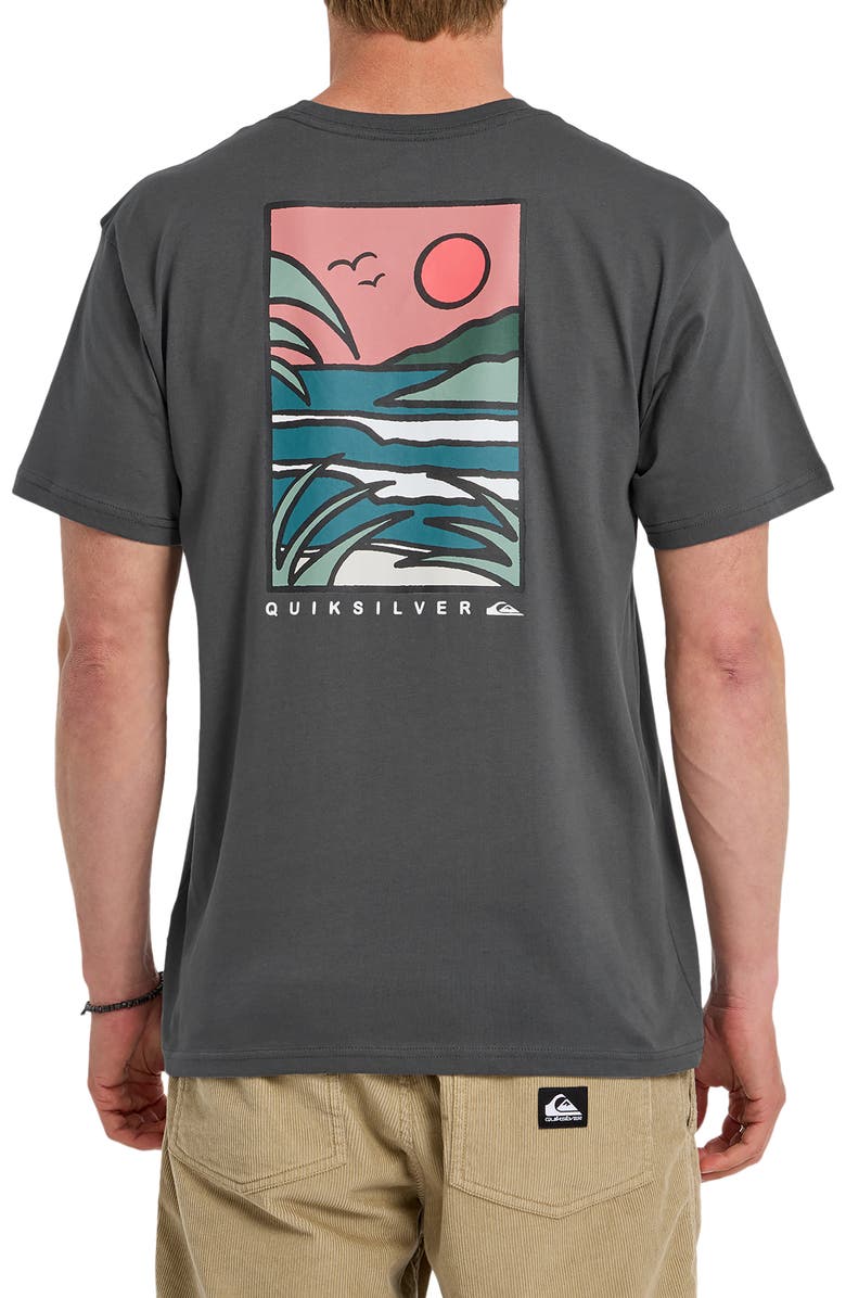 Quiksilver Happy Trails Cotton Graphic T-Shirt, Alternate, color, Iron Gate