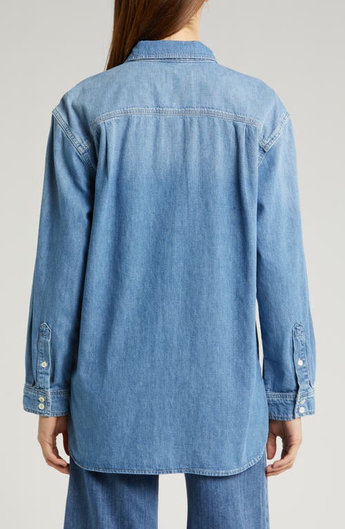 Frame The Beach Oversize Denim Button-up Shirt In Beach Clean