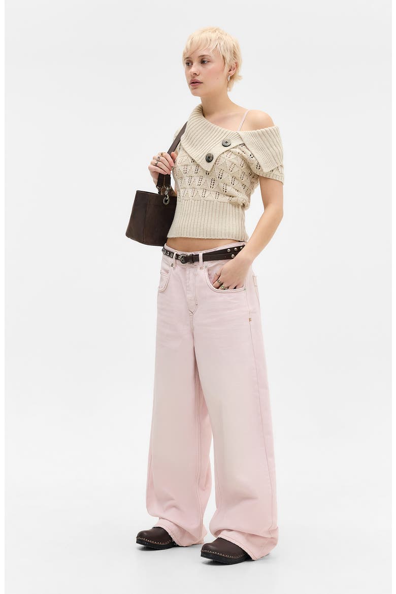 Jaya Baggy Wide Leg Jeans, Alternate, color, PINK