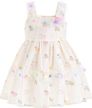 Mimi Tutu Lunaria Animal Print Pom-Pom Dress