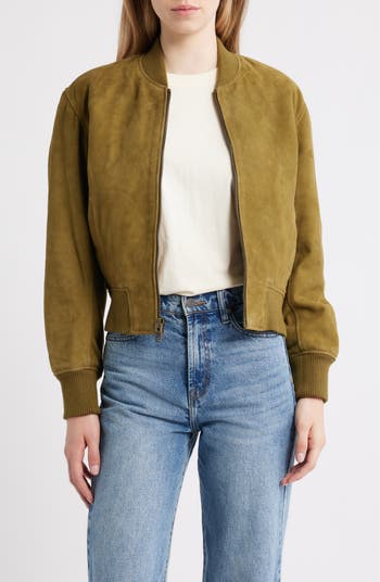 Schott NYC Suede Bomber Jacket | Nordstrom