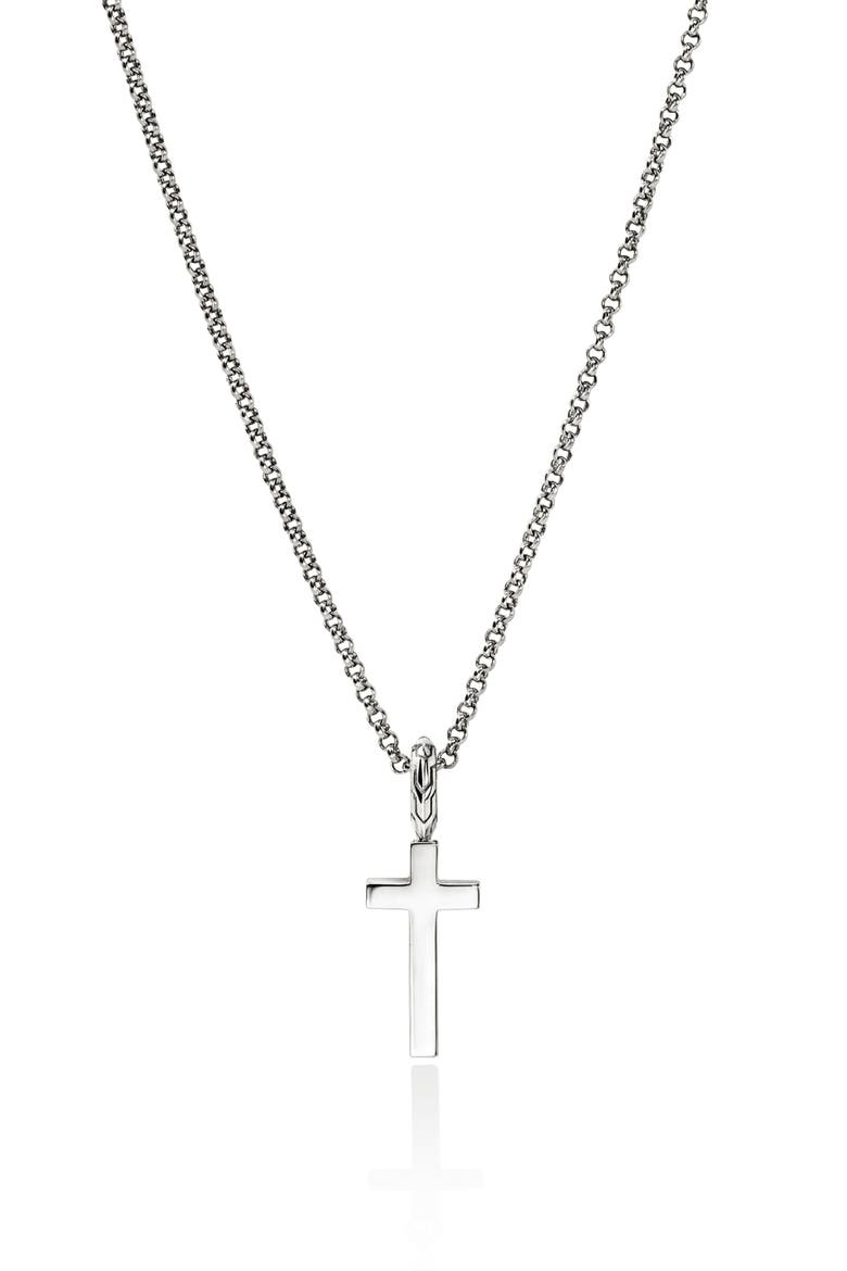 JH Essential Cross Necklace, Alternate, color, SILVER