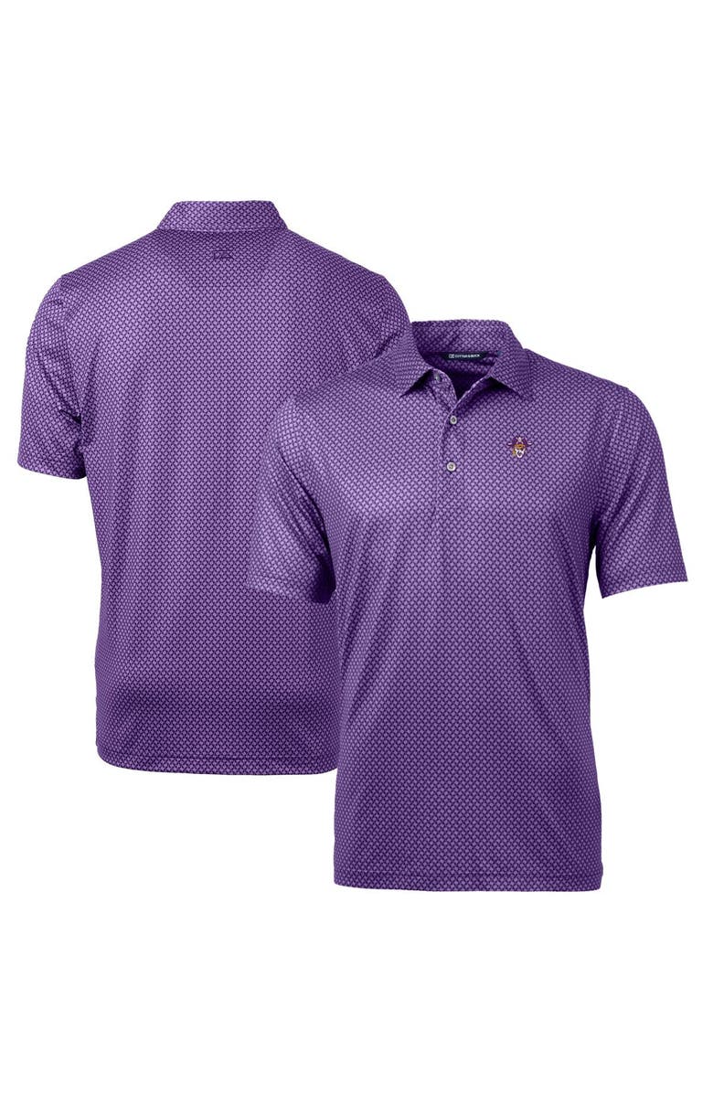 Cutter & Buck Men's Cutter & Buck Purple ECU Pirates Team Logo Big & Tall Pike Banner Print Polo, Alternate, color, 