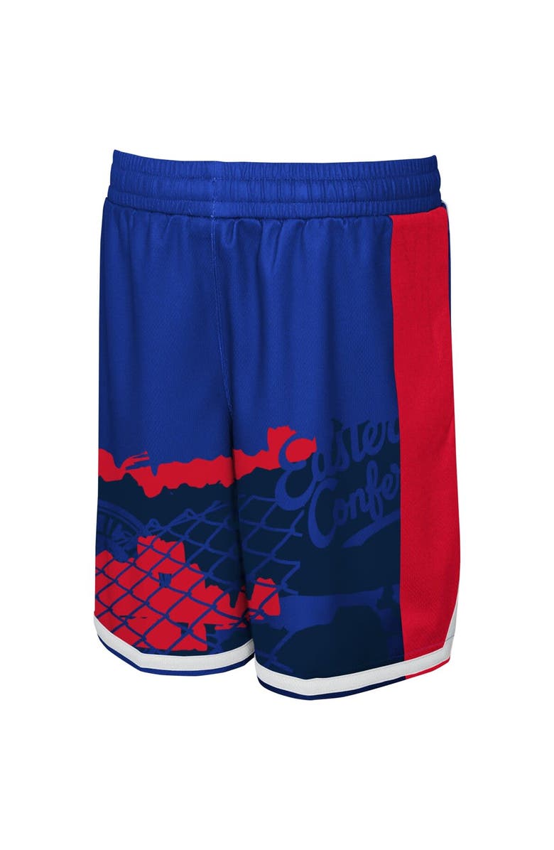 Outerstuff Youth Royal Philadelphia 76ers Fade Away Shorts, Alternate, color, 