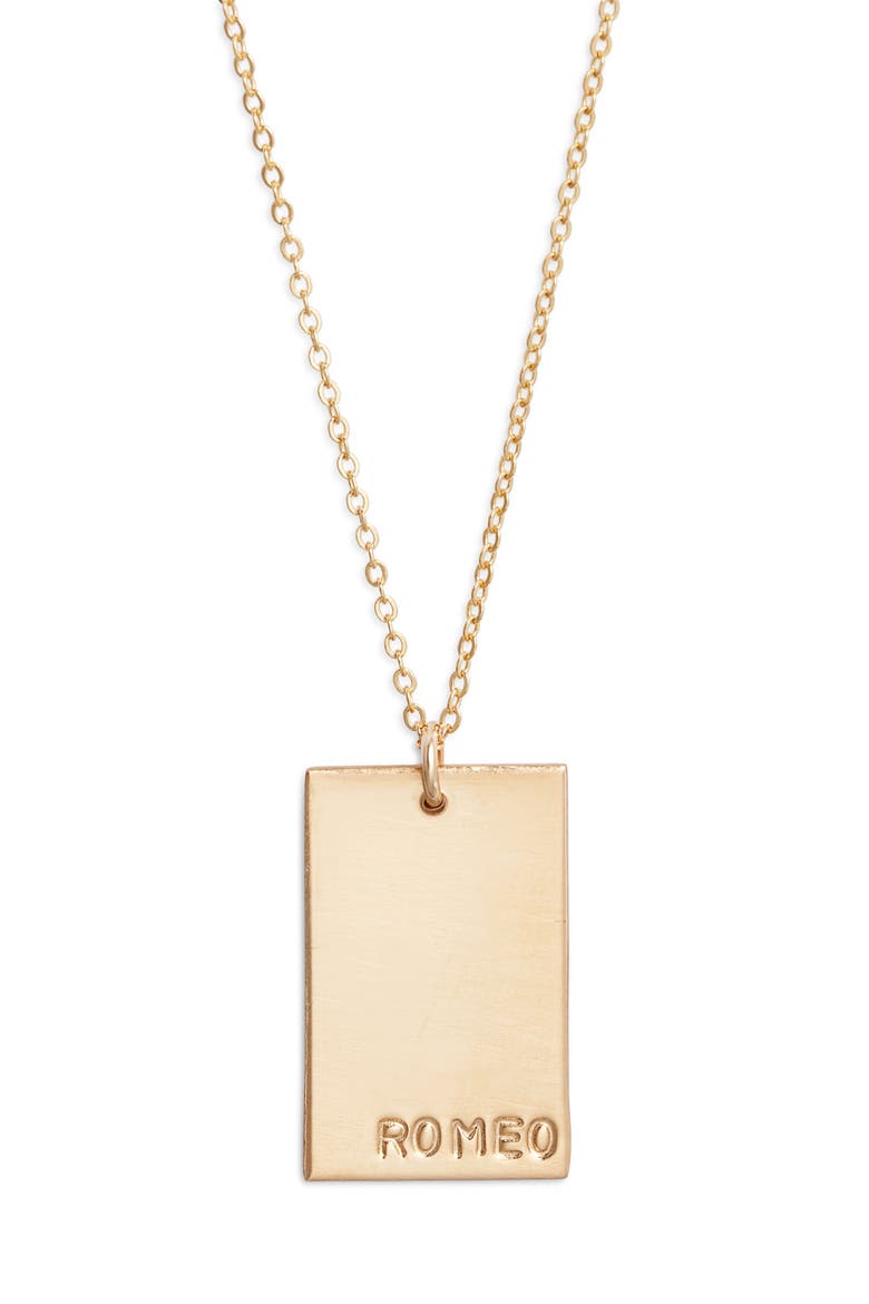 Goldie Hand-Stamped Pendant Necklace, Main, color, GOLD / UP TO 6 LINES