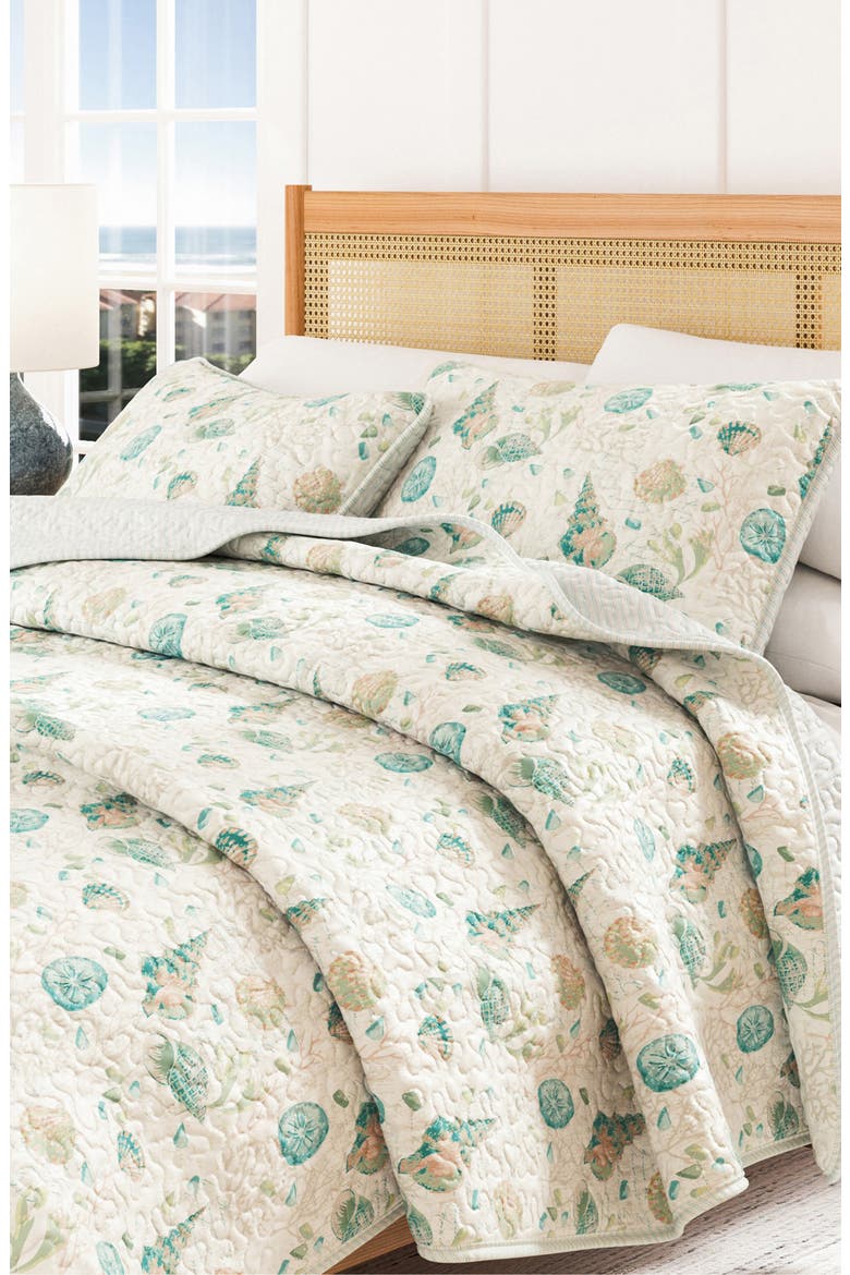 Coastal Seashell Quilt & Sham Set, Alternate, color, SHELLS
